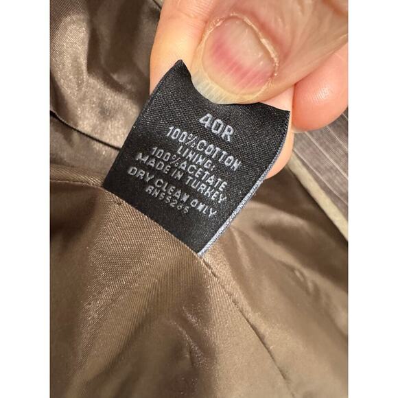 Vintage Y2K Express Design Studio Pinstripe Blazer Men Brown Vented Back 40R - Picture 6 of 12